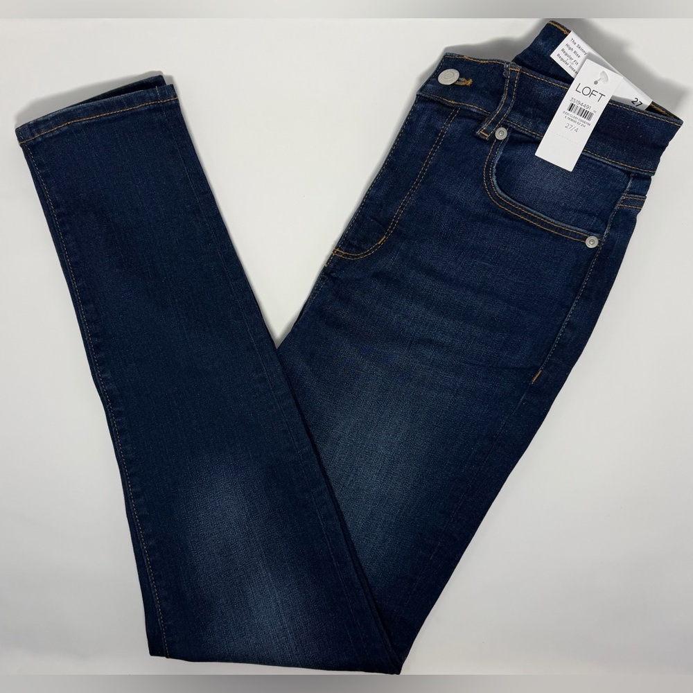 NWT LOFT Women’s High Rise Skinny Jeans In Vintage Dark Wash Size 27 Regular 4